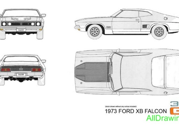 Ford XB Falcon 351GT (1973) (Ford HB Falcon 351GT (1973)) - drawings (drawings) of the car
